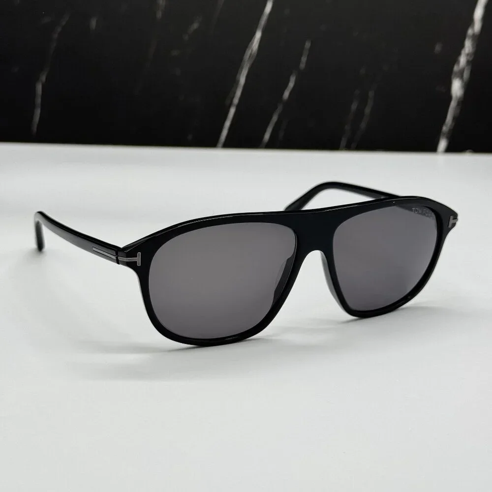 NEW TOM FORD TF1027 01A POLARIZED MEN SUNGLASSES TOM FORD PRESCOTT FT1027/S 01A
